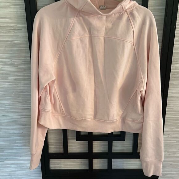 Danskin baby pink ultra soft oversized crop sweatshirt half a zip kangaroo pocke - Picture 5 of 6